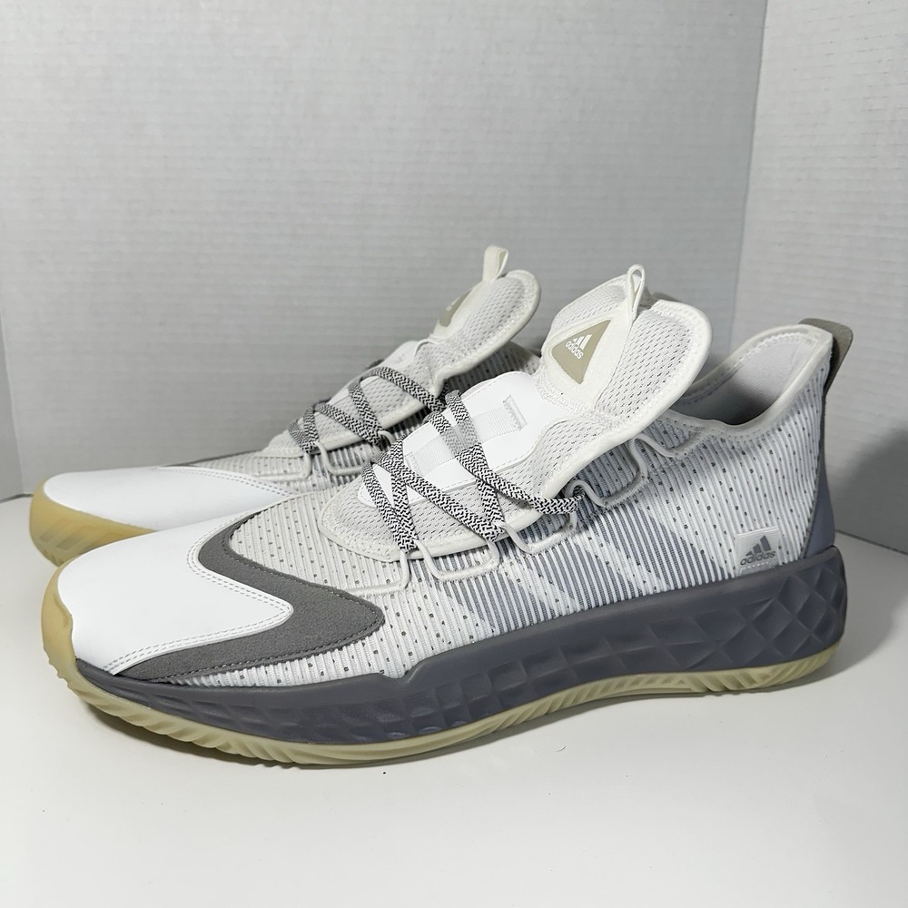 NEW Adidas Pro Boost Low Basketball White Gray Shoes Mens Size 16